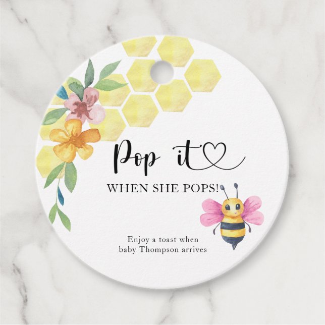 Girl Bee Pop, wenn sie Pop Geschenkanhänger (Vorderseite)