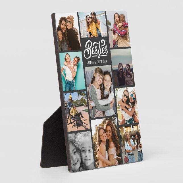 Girl Besties 11 Fotos Collage Skript White Schrift Fotoplatte (Seite)