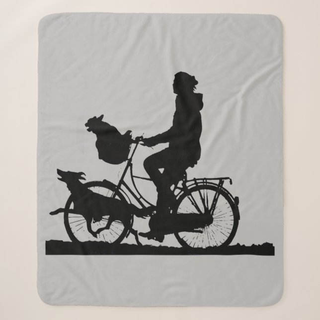 Girl Biken mit Hunden Spaß am Bike Sherpadecke (Vorderseite)