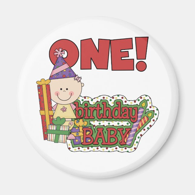 Girl Birthday Baby Tshirts und Geschenke Magnet (Vorne)