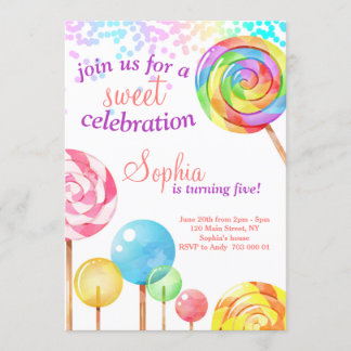 Girl Birthday Einladung Candy Sweet Celebration