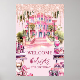 Girl Birthday Glam Makeup Willkommen Poster