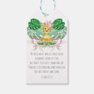 Girl Birthday I Baptisse Lion Illustration Geschenkanhänger