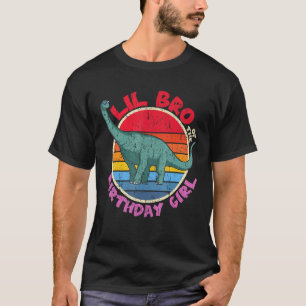 Girl Birthday I Lil Bro I Brachiosaurus I Family m T-Shirt