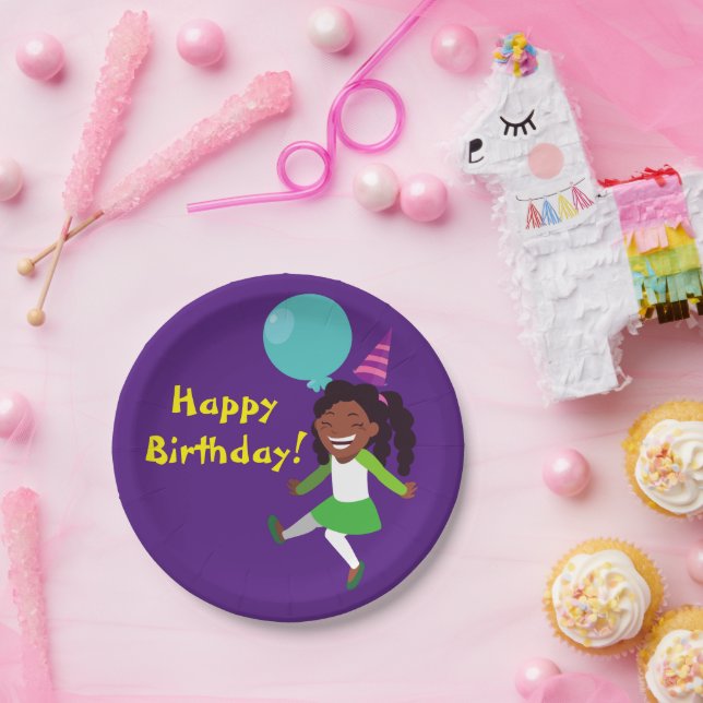 Girl Birthday Party (afroamerikanisch)  Pappteller (Party)