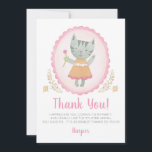Girl Birthday Party Danke Karte<br><div class="desc">Vielen Dank für Ihre Geburtstagsgäste mit diesem niedlichen personalisierten Kitty Thema Dankeschön Karten. Sie können den Text so anpassen, dass er eine Nachricht und Ihren Namen enthält, oder die Meldung für eine leere Karte löschen. Für Sie entworfen von BlackBerry Boulevard</div>