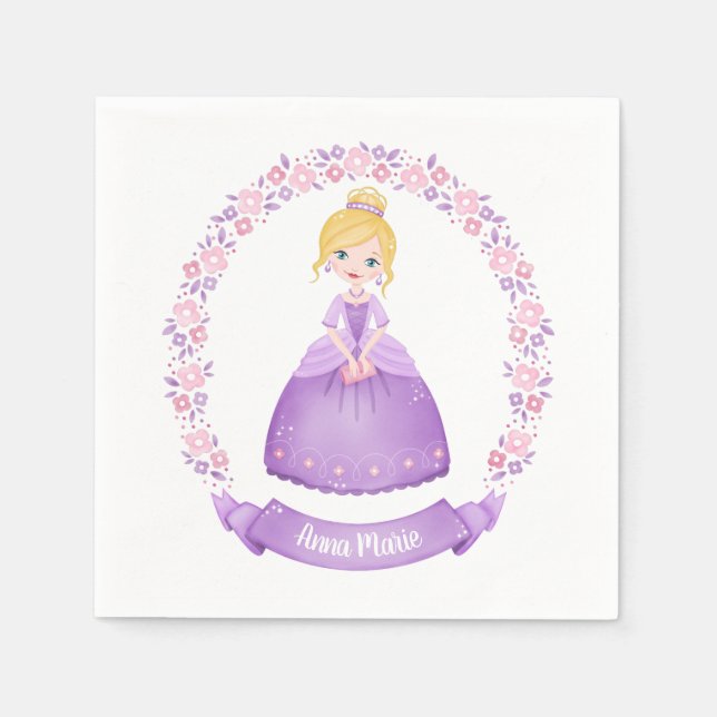 Girl Birthday Party Napkins Serviette (Vorderseite)