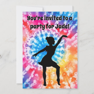 Girl Birthday Party Personalisiert Krawatte Dye Ra Einladung
