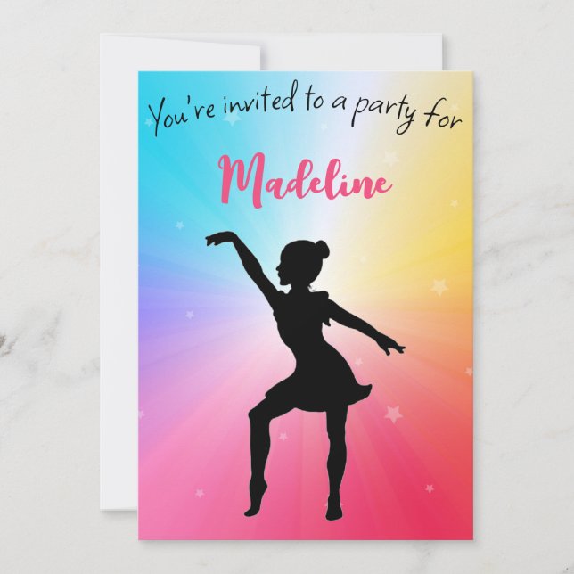 Girl Birthday Party Personalisierte Gefärbte Krawa Einladung (Vorderseite)