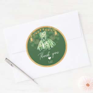Girl Birthday St Patrick's Day Danke Runder Aufkleber