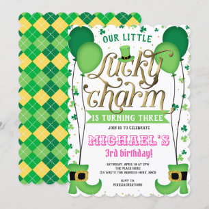 Girl Birthday, St Patrick's Day, Lucky Charm Einladung