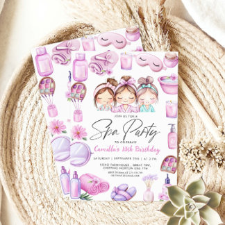 Girl Birthday Wellness-Center Party Einladung