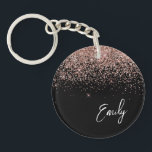 Girl Black Rose Gold Blush Pink Glitzer Monogram Schlüsselanhänger<br><div class="desc">Girly Black and Rose Gold - Blush Pink Sparkle Glitzer Script Monogram Name Schlüsselanhänger. Das macht den perfekten 16 Geburtstag,  Hochzeit,  Brautparty,  Jubiläum,  Babydusche oder Junggeselinnen-Abschied Geschenk für jemanden,  der Lieben glamourösen Luxus und schicke Stile.</div>