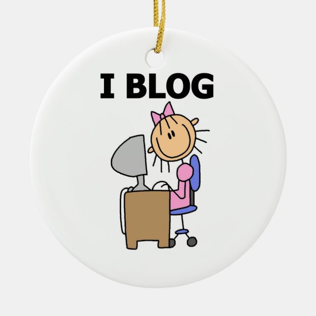 Girl Blogger Keramik Ornament (Vorne)
