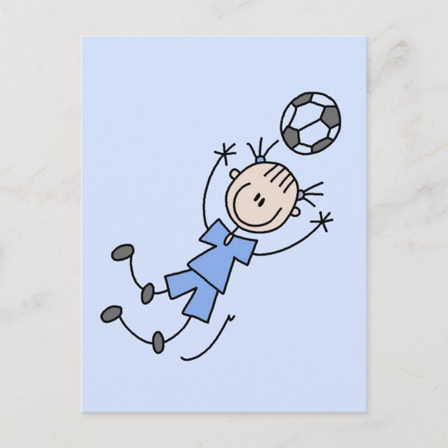 Girl Blue Soccer Uniform Tshirts und Geschenke Postkarte (Vorderseite)