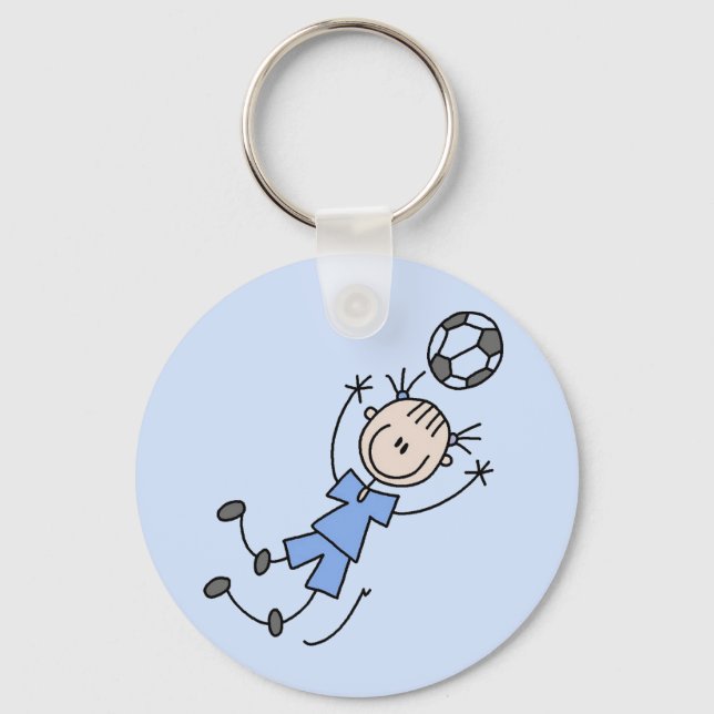 Girl Blue Soccer Uniform Tshirts und Geschenke Schlüsselanhänger (Vorderseite)