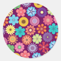 Girl Blume Power Farbiges Lila Muster