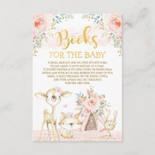 Girl Blush Floral Woodland Animals Bücher für Baby Begleitkarte