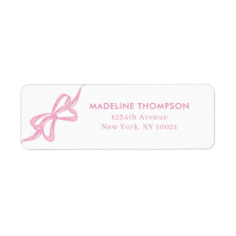 Girl Blush Pink Bow Ribbon Rücksendeadresse