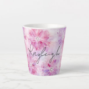 Girl Blush Pink Chic Lavender Floral Milchtasse