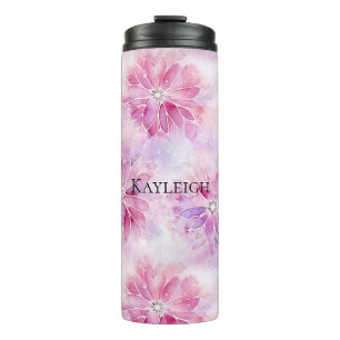 Girl Blush Pink Chic Lavender Floral Thermosbecher