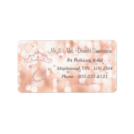 Girl Blush Pink Diamond Rose Gold Rücksendeadresse Adressaufkleber