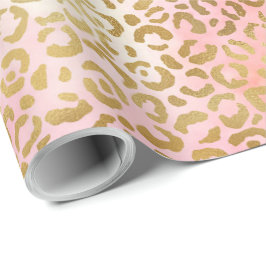 Girl Blush Pink Gefärbte Krawatte Gold Leopard Pri Geschenkpapier