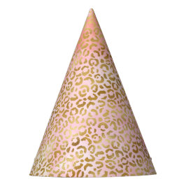 Girl Blush Pink Gefärbte Krawatte Gold Leopard Pri Partyhütchen