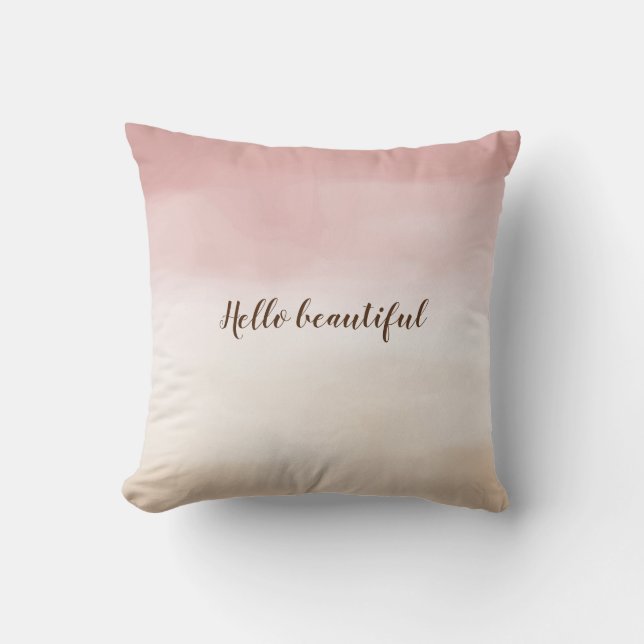 Girl Blush Pink Gold Cream Ombre Kissen (Vorderseite)