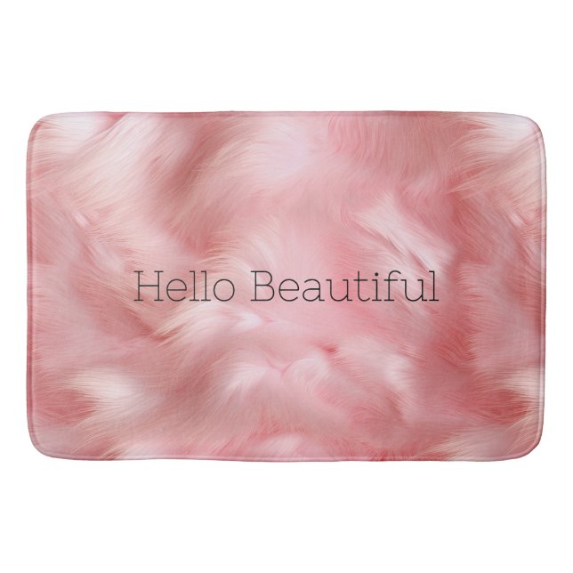 Girl Blush Pink Imitate Fur Wrapping Paper Badematte (Vorderseite)