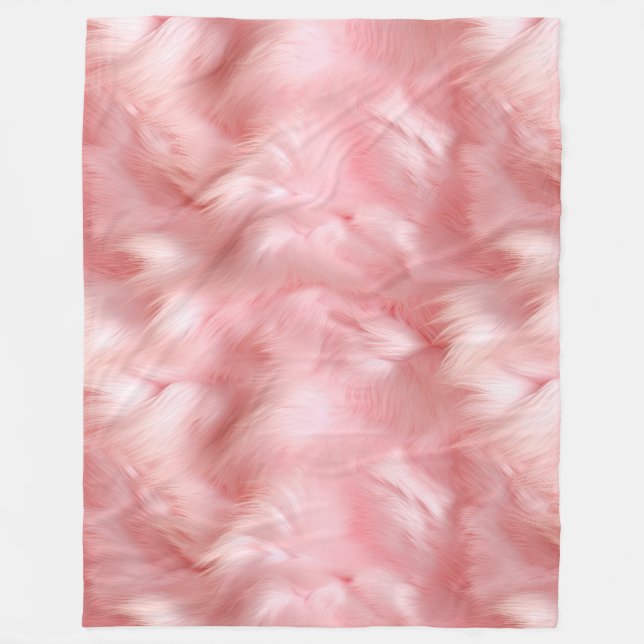 Girl Blush Pink Imitate Fur Wrapping Paper Fleecedecke (Vorderseite)