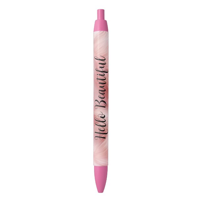 Girl Blush Pink Imitate Fur Wrapping Paper Kugelschreiber (Vorderseite Vertikal)