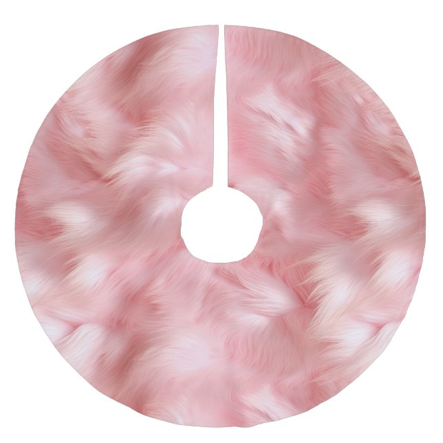 Girl Blush Pink Imitate Fur Wrapping Paper Polyester Weihnachtsbaumdecke (Vorderseite)