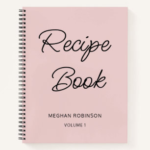 Girl Blush Pink Kochbuch Personalisiert Rezept Notizbuch