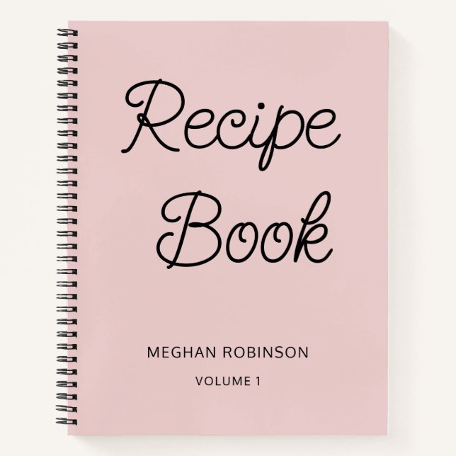 Girl Blush Pink Personalisiertes Kochbuch Rezept H Notizbuch (Vorderseite)