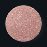 Girl Blush Pink Rose Gold Glitzer Button<br><div class="desc">Girly Blush Pink Rose Gold Glitzer Round Button.</div>