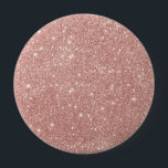 Girl Blush Pink Rose Gold Glitzer Button<br><div class="desc">Girly Blush Pink Rose Gold Glitzer Round Button.</div>