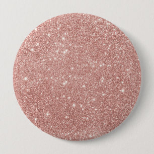 Girl Blush Pink Rose Gold Glitzer Button