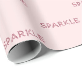Girl Blush Pink Sparkle Glitzer Quote Geschenkpapier