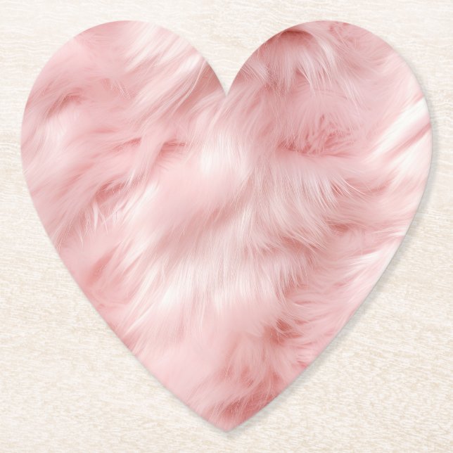 Girl Blush Soft Pink Imitate Fur Untersetzer (Vorderseite)