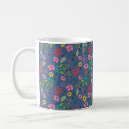 Girl Bohemische Blume Slate Blue Kaffeetasse