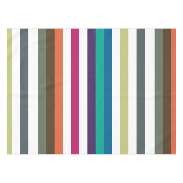 Girl Bold Rainbow Große Streifen Muster Tischdecke (Vorderseite (Horizontal))