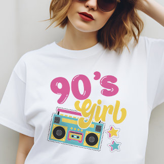 Girl Boombox Hippie Retro Groovy der 90er Jahre T-Shirt