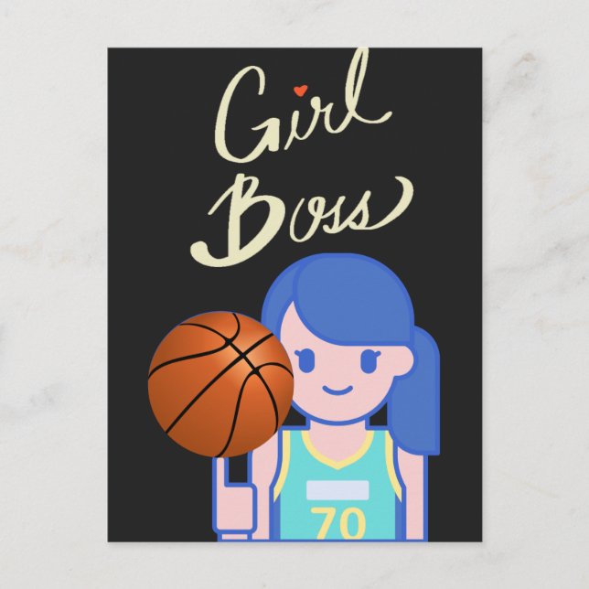 Girl Boss Basketball Postkarte (Vorderseite)