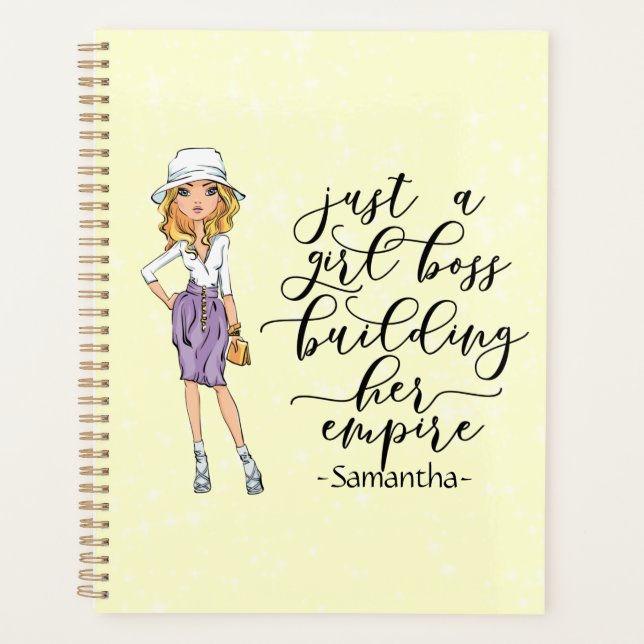 Girl Boss | Blonde Lady | Gelb Planer (Vorderseite)