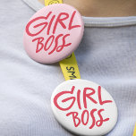 Girl Boss Bold Typography Red & Pink Feminine Button<br><div class="desc">Show off your confidence with this bold Girl Boss button. Featuring vibrant red and pink feminine typography,  it’s the perfect accessory for jackets,  bags,  or backpacks—adding a stylish and empowering touch wherever you go.</div>