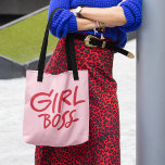 Girl Boss Bold Typography Red & Pink Feminine Tasche<br><div class="desc">Carry your essentials in style with this bold Girl Boss tote bag. Featuring vibrant red and pink feminine typography,  it’s a chic and empowering accessory perfect for work,  shopping,  school,  or everyday errands. Designed for confident women who lead with style.</div>