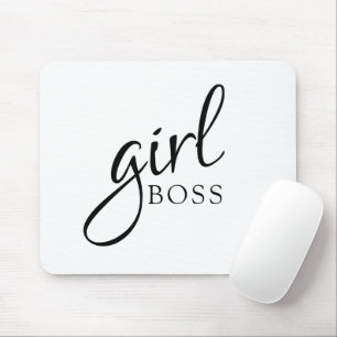 Girl Boss Chic Typografie Minimalistisch Mousepad