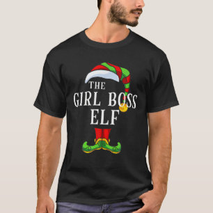 Girl Boss Elf Matching Familiengruppe Weihnachten T-Shirt