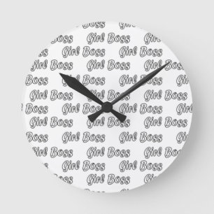 Girl Boss empowered Lady Entrepreneur Femineur Runde Wanduhr